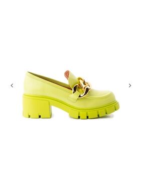 L'INTERVALLE Neon Lime Platform Chain Loafer